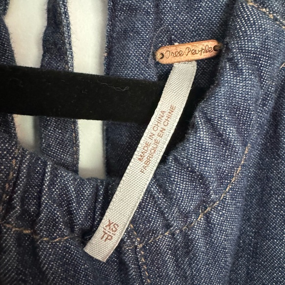 Free People denim mini halter apron dress size XS - Picture 4 of 6